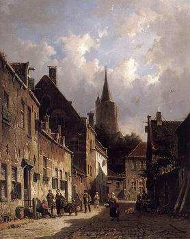 unknow artist European city landscape, street landsacpe, construction, frontstore, building and architecture. 153 Sweden oil painting art